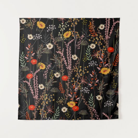 花草花手描き タペストリー (正面)