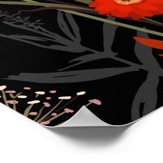 花草花手描き ポスター (角)