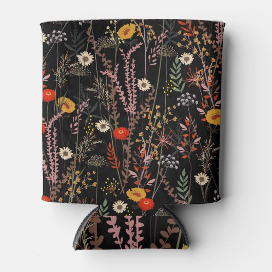 花草花手描き 缶クーラー (正面)