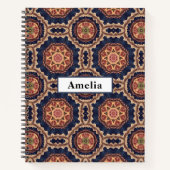 花華美ファンシー形と星形のパターン ノートブック (正面)