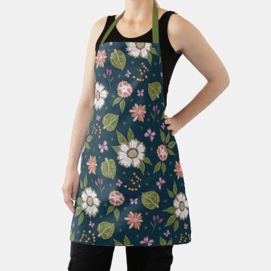 花葉と蝶のエプロン エプロン (インサイチュ)