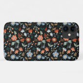 花葉モダン咲オレンジブルーガーリー Case-Mate iPhoneケース (裏面(横))