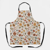 花葉モダン金ゴールドさびプリント エプロン (正面)