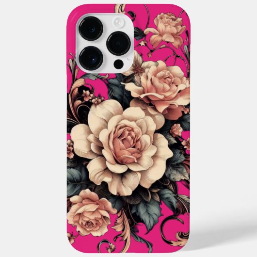 花葉付きヴィンテージデザインby Rp Case-Mate iPhoneケース (裏面)
