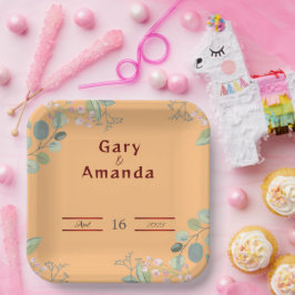 花葉付き ペーパープレート