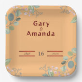 花葉付き ペーパープレート (正面)