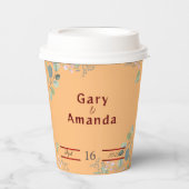 花葉付き 紙コップ (正面)