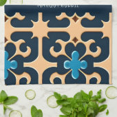 花葉咲きベージュ花柄 キッチンタオル (折り畳み)