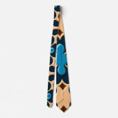 花葉咲きベージュ花柄 ネクタイ (裏面)