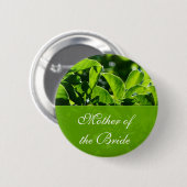 花葉嫁の生物の緑の結婚母親 缶バッジ (正面&裏面)