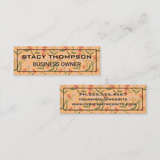 花葉花柄 スキニー名刺 (正面/裏面)