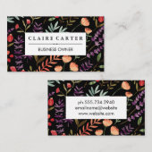 花葉花柄 名刺 (正面/裏面)