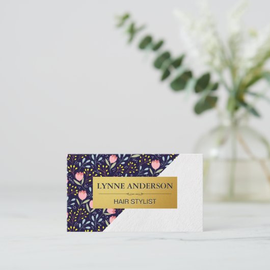 花葉花柄 名刺 (スタンド正面)