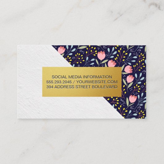 花葉花柄 名刺 (裏面)