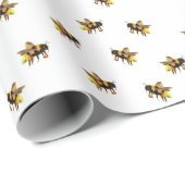 花蜜と花粉を採取する(昆虫)マルハナバチ ラッピングペーパー (ロールコーナー)