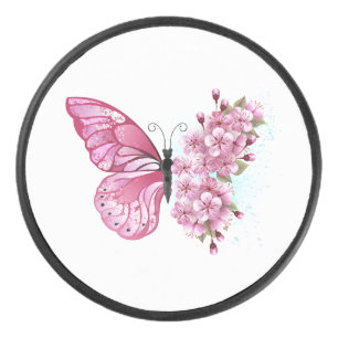 花蝶とピンク桜 アイスホッケーパック