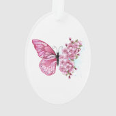 花蝶とピンク桜 オーナメント (裏面)