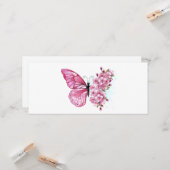 花蝶とピンク桜 カード (正面/裏面インサイチュ)