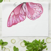 花蝶とピンク桜 キッチンタオル (折り畳み)