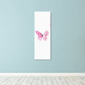 花蝶とピンク桜 キャンバスプリント (インサイチュ (ウッドフロア))
