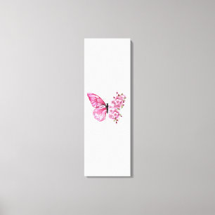 花蝶とピンク桜 キャンバスプリント