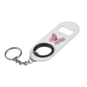 花蝶とピンク桜 キーホルダー栓抜き (正面アングル)