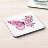花蝶とピンク桜 コースター (左側)
