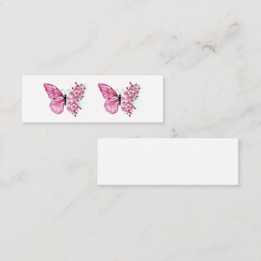 花蝶とピンク桜 コーリングカード (正面/裏面)