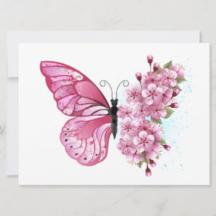 花蝶とピンク桜 シーズンカード