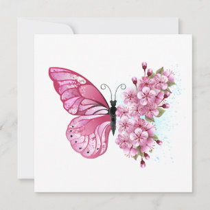 花蝶とピンク桜 シーズンカード