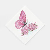花蝶とピンク桜 スタンダードランチョンナプキン (角)