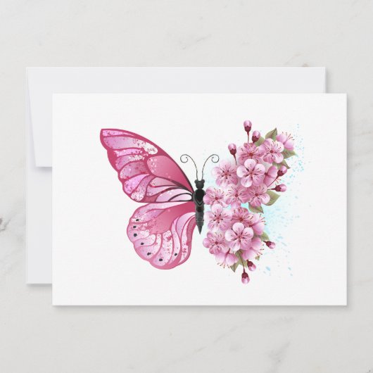 花蝶とピンク桜 セーブザデート (正面)
