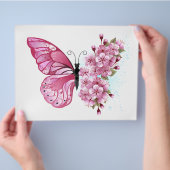 花蝶とピンク桜 チラシ (手)