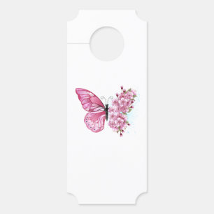 花蝶とピンク桜 ドアノブサイン