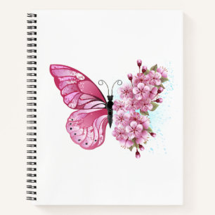 花蝶とピンク桜 ノートブック