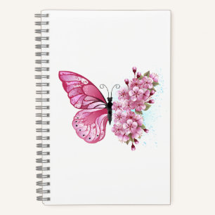 花蝶とピンク桜 ノートブック