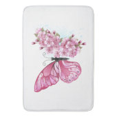 花蝶とピンク桜 バスマット (正面縦)