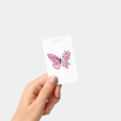 花蝶とピンク桜 バッジ (手持ち)