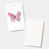 花蝶とピンク桜 バッジ (正面＆裏面)