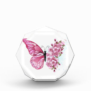 花蝶とピンク桜 フォトブロック