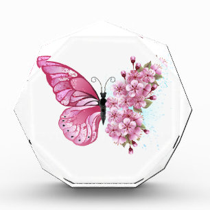 花蝶とピンク桜 フォトブロック
