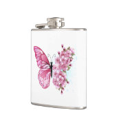 花蝶とピンク桜 フラスク (左)