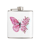 花蝶とピンク桜 フラスク (正面)