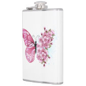 花蝶とピンク桜 フラスク (左)