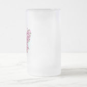 花蝶とピンク桜 フロストグラスビールジョッキ (中央)