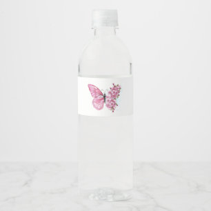 花蝶とピンク桜 ペットボトルラベル