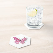 花蝶とピンク桜 ペーパーコースター (インサイチュ)