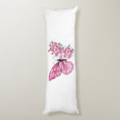 花蝶とピンク桜 ボディピロー (裏面 (縦))