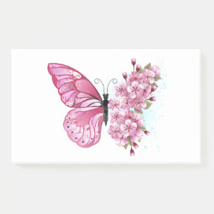 花蝶とピンク桜 ポストイット