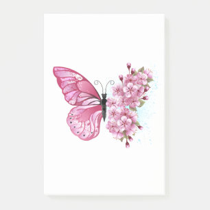花蝶とピンク桜 ポストイット
